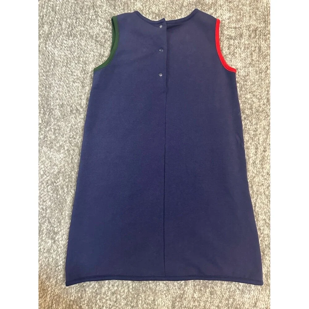 EUC The Beaufort Bonnet Co. Navy Sleeveless Dress with Red & Green Stripe 7